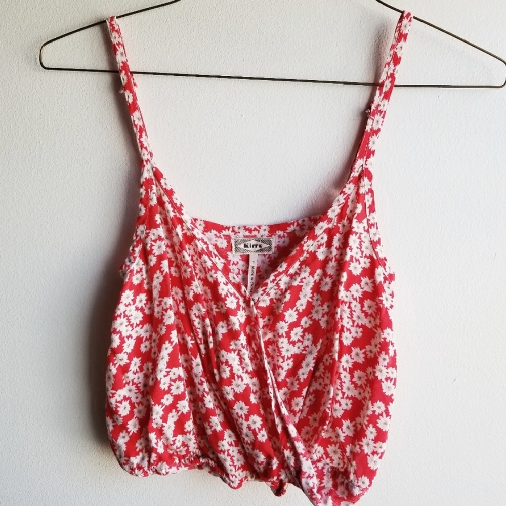 Red Floral Crop Top